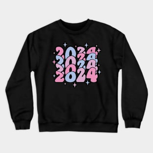 2024 2024 2024 2024 pastel retro wavy Crewneck Sweatshirt